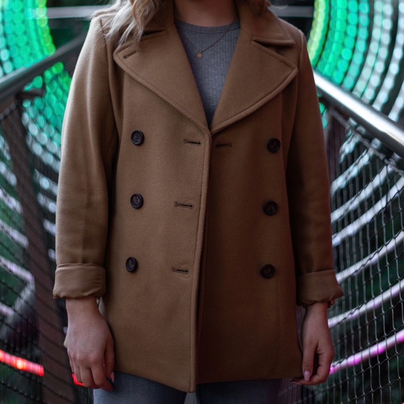 Old Navy Women’s Soft-Brushed Button Down Pea Coat - Picture 2 of 4